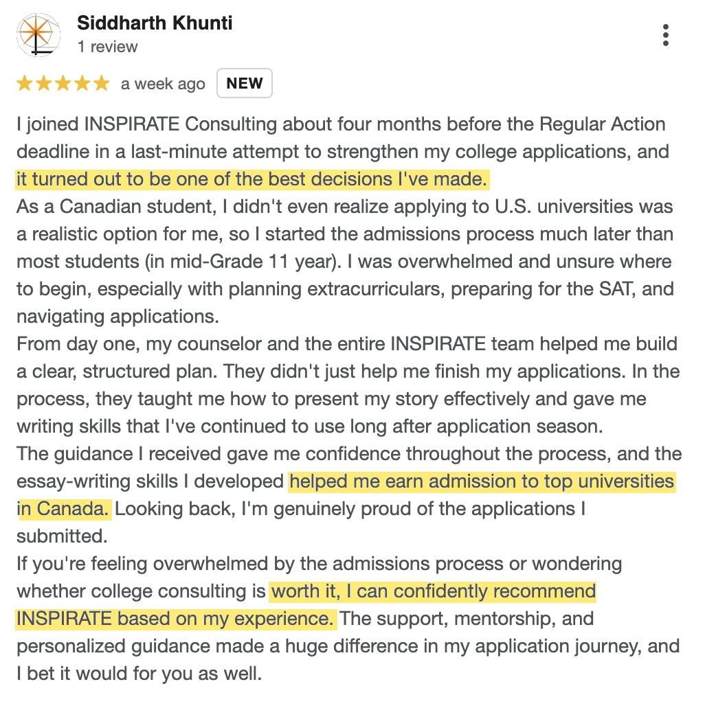 Detailed Google review from Siddharth Khunti